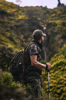 Man Hiking Individual searching for peace