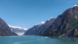 Glacier Mountains with Glacier and Clear Skies