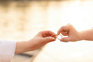 Wedding Rings Couple exchanging wedding rings