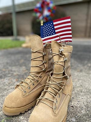 Military Veteran Boots Military combat boots with patriotic flag